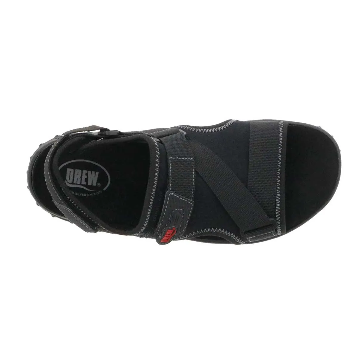 Drew Men's Wander Sandals Black Leather Combo