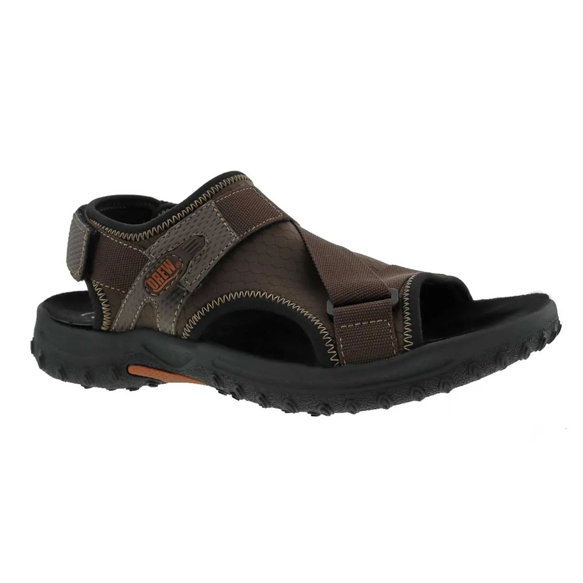 Drew Men's Wander Sandals Brown Leather Combo