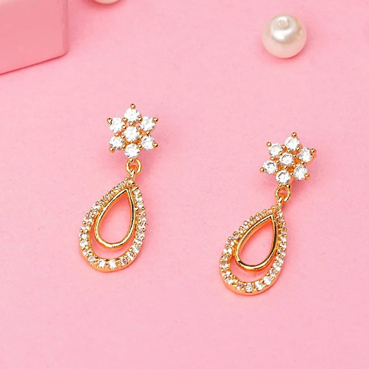 Drop Earrings With AD stones For Womens