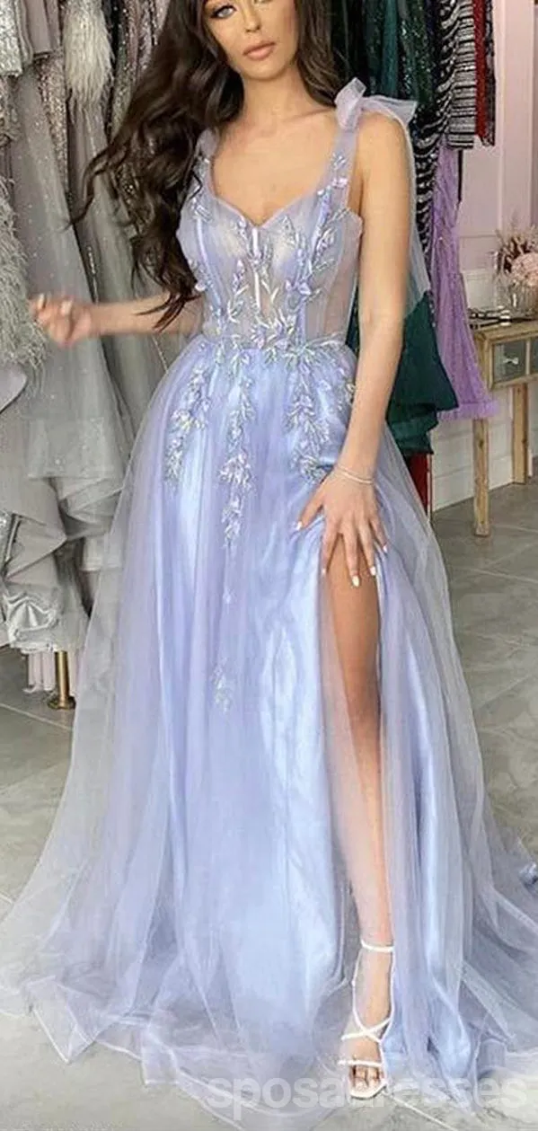 Elegant A-line High Slit Maxi Long Prom Dresses,Evening Dresses,13115