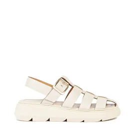 Elisa Beige Leather Chunky Sandals