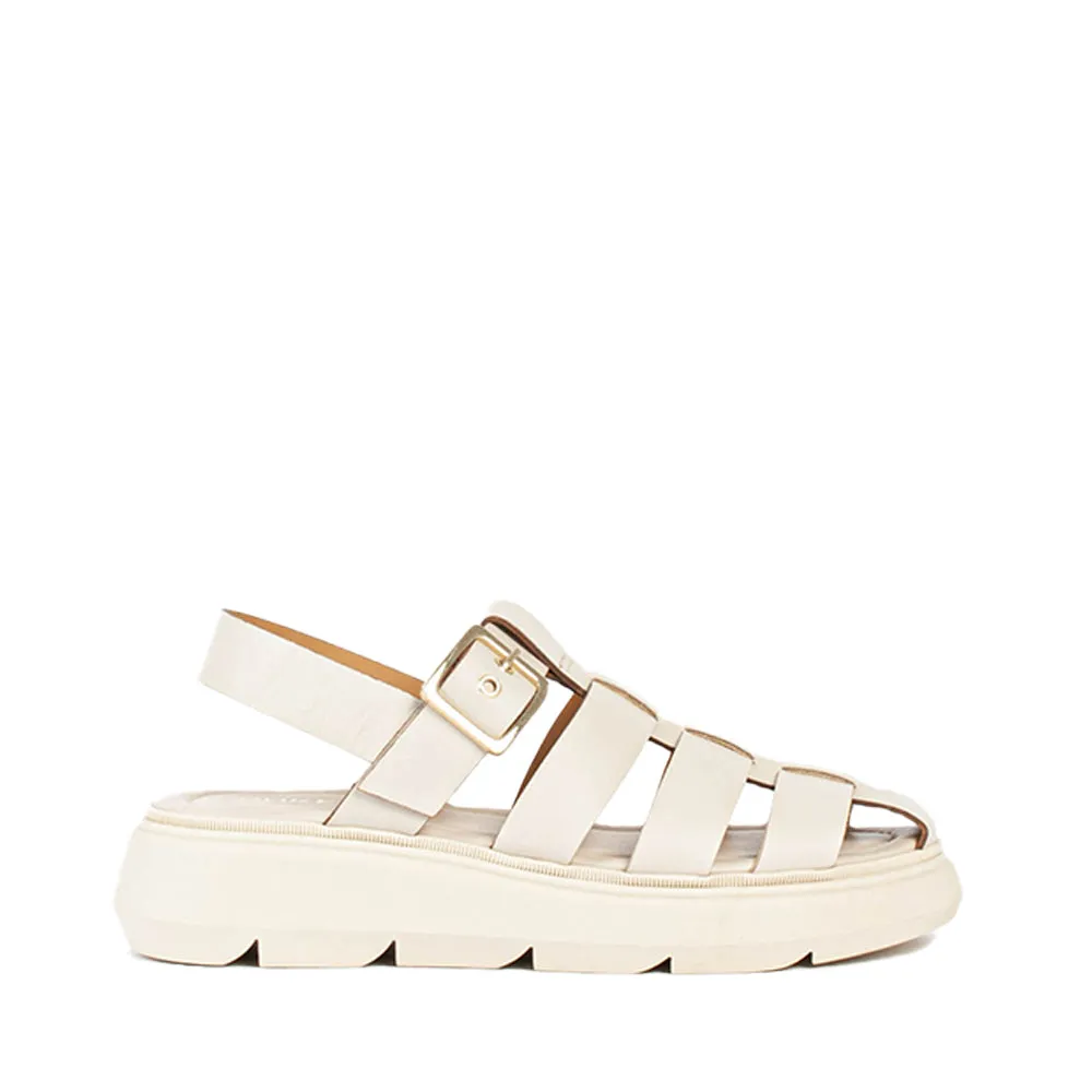 Elisa Beige Leather Chunky Sandals