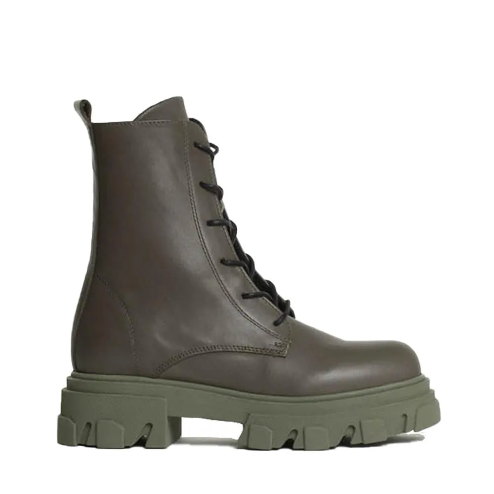 Elliot Cactus Leather Combat Boots