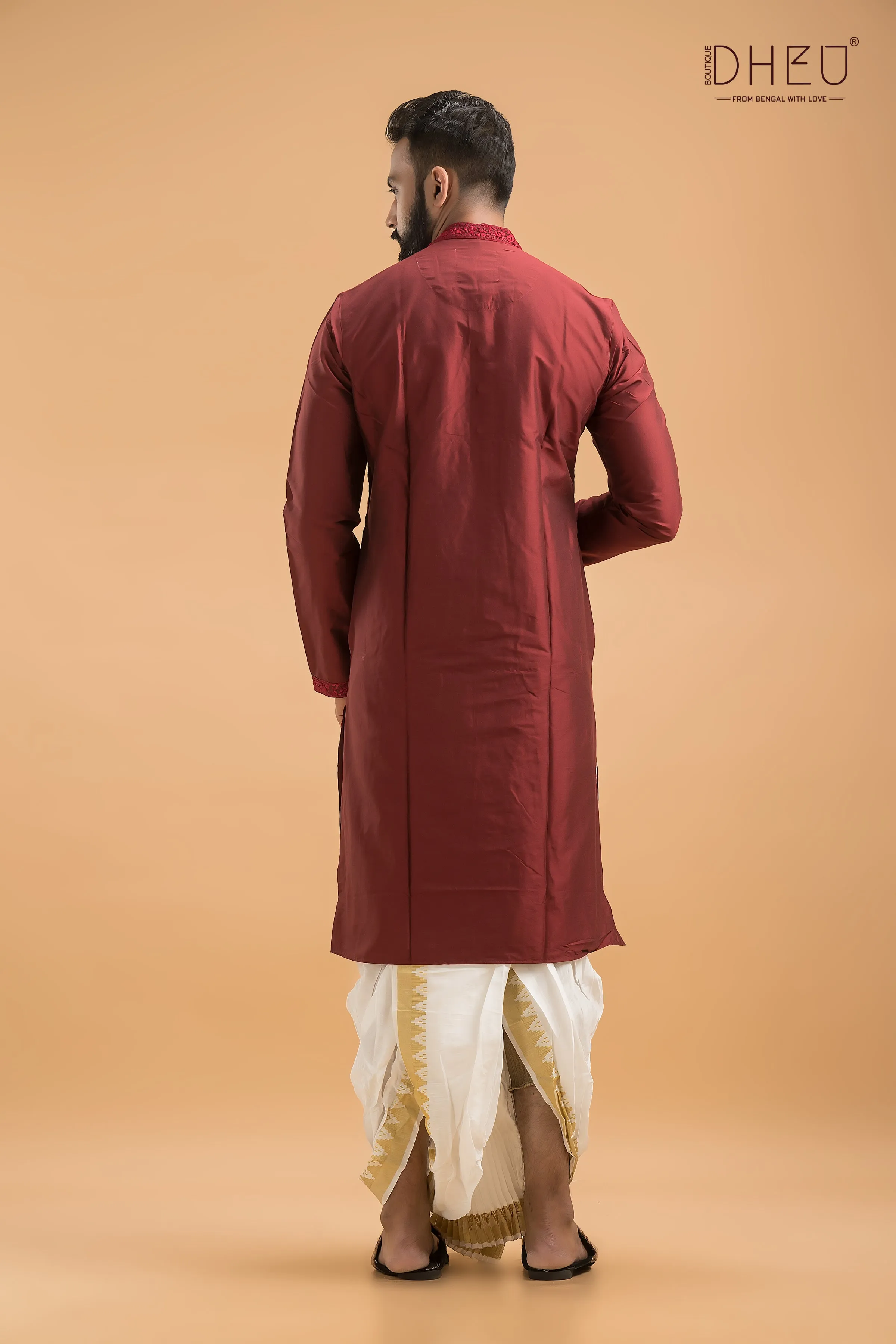 Exclusive Katan Silk Kurta & Dhoti(Optional) Set