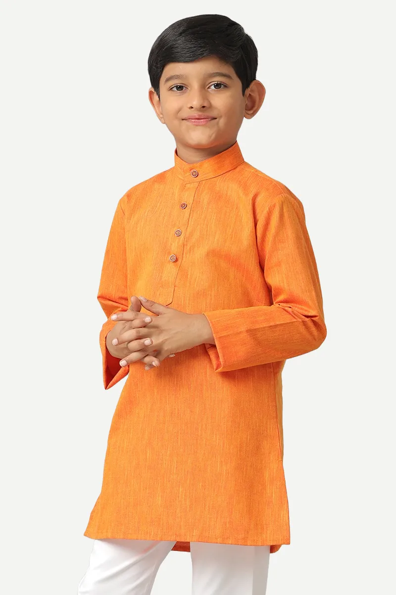 Exotic - Orange Kurta For Kids | Uathayam