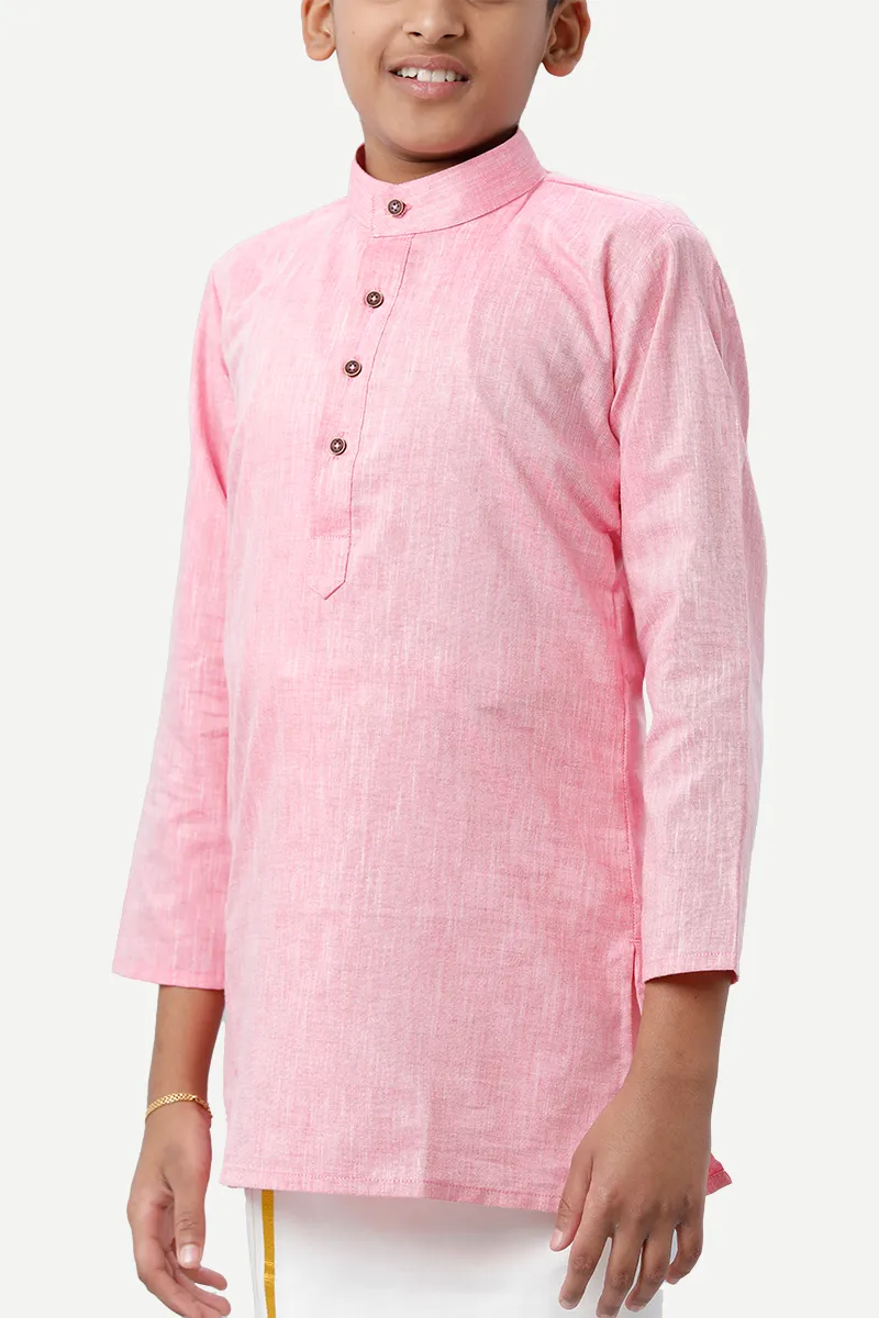 Exotic - Soft Pink Kurta For Kids | Uathayam