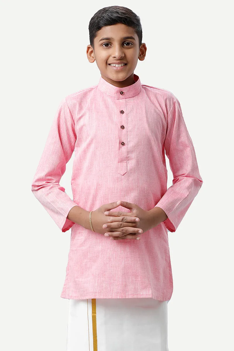 Exotic - Soft Pink Kurta For Kids | Uathayam