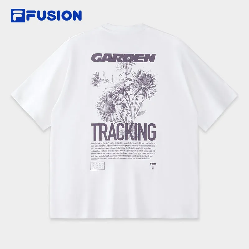 FILA FUSION INLINE URBAN TECH Men Short Sleeve T-shirt (White / Light Khaki)