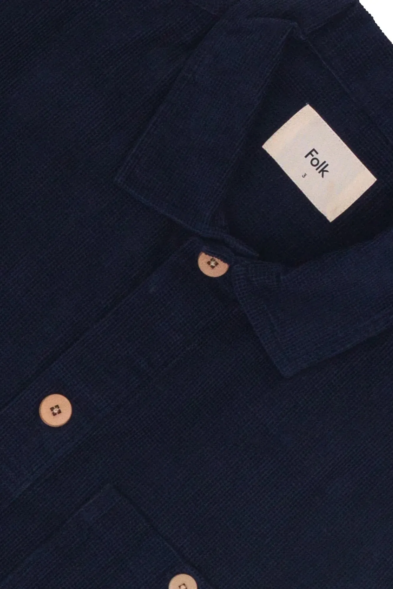 Folk Patch Overshirt Indigo Microcheck Cord