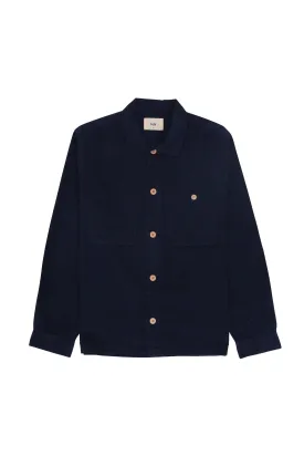 Folk Patch Overshirt Indigo Microcheck Cord