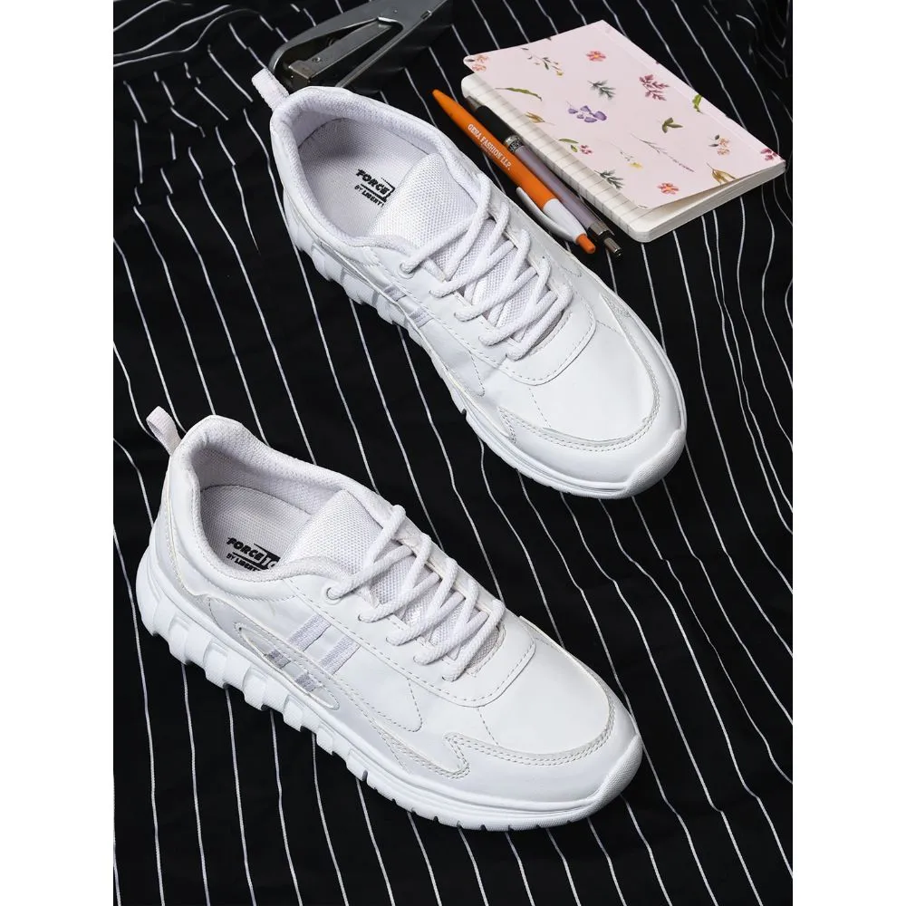 Force 10 Lacing White Uniform School Shoes For Kids 9906-02T By Liberty