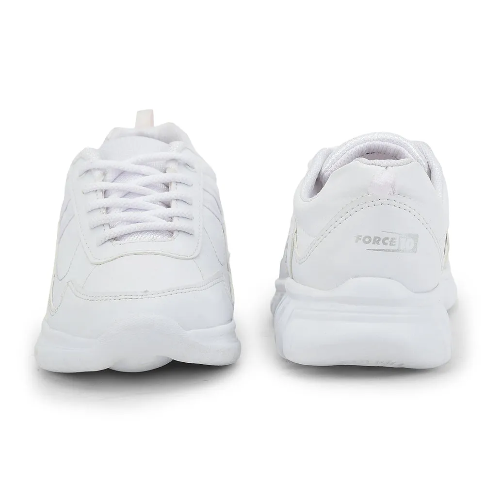 Force 10 Lacing White Uniform School Shoes For Kids 9906-02T By Liberty