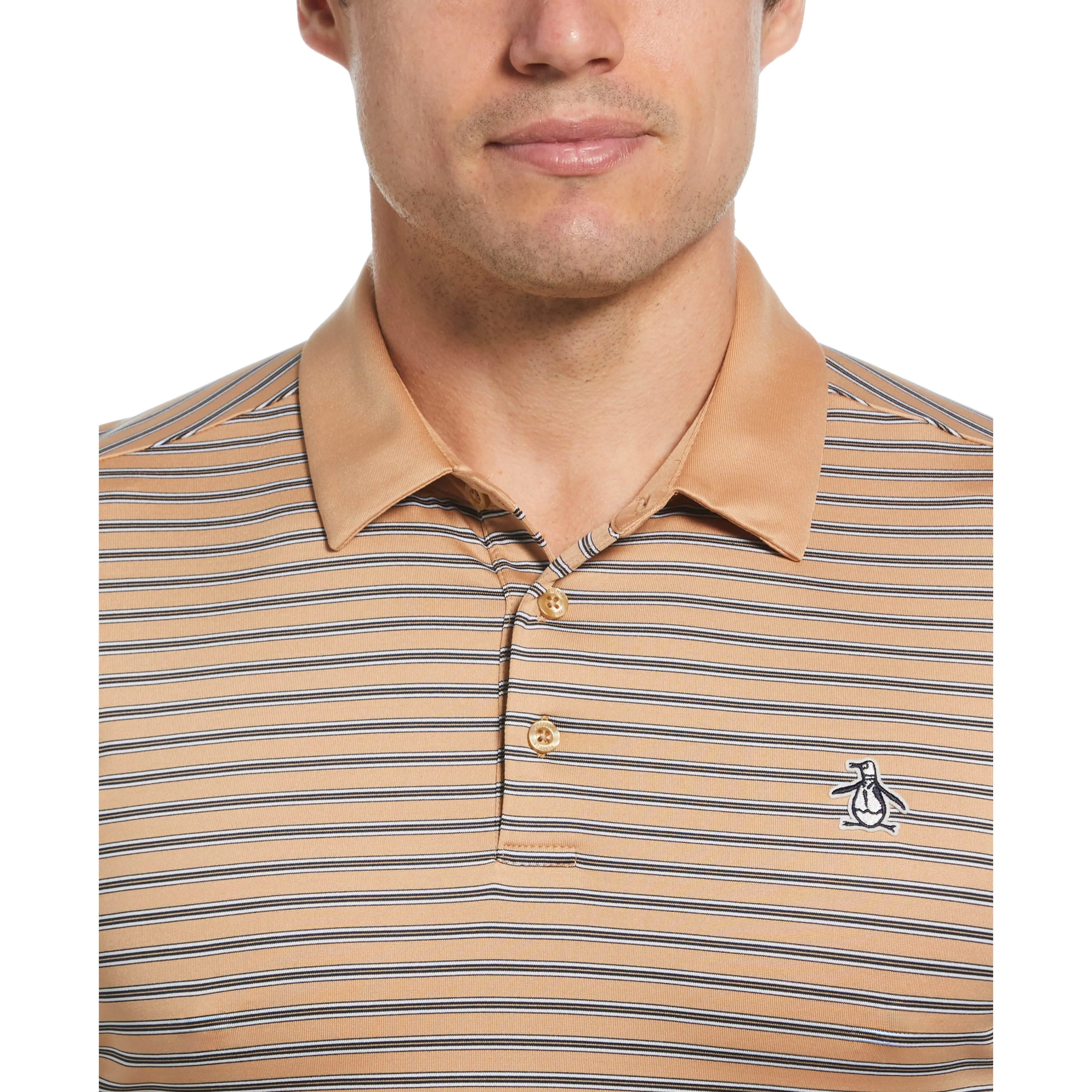 Heritage Stripe Solid Collar Golf Polo