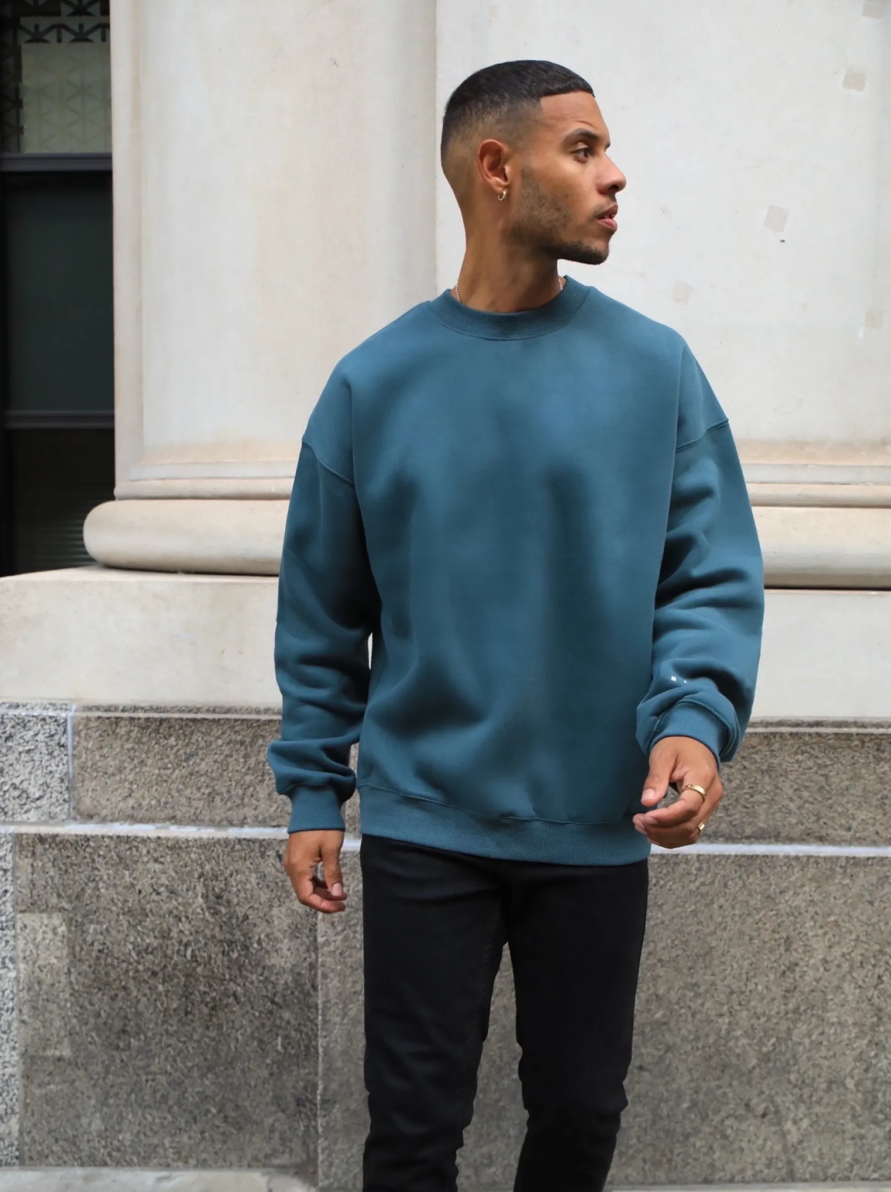 Idris Oversized Jumper - Teal Green