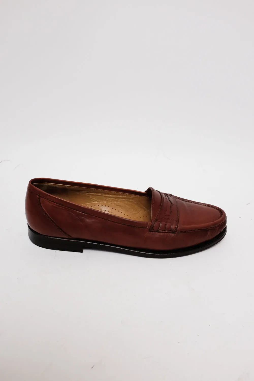 ITALY 40 1/2 BROWN VINTAGE LEATHER SLIPPER