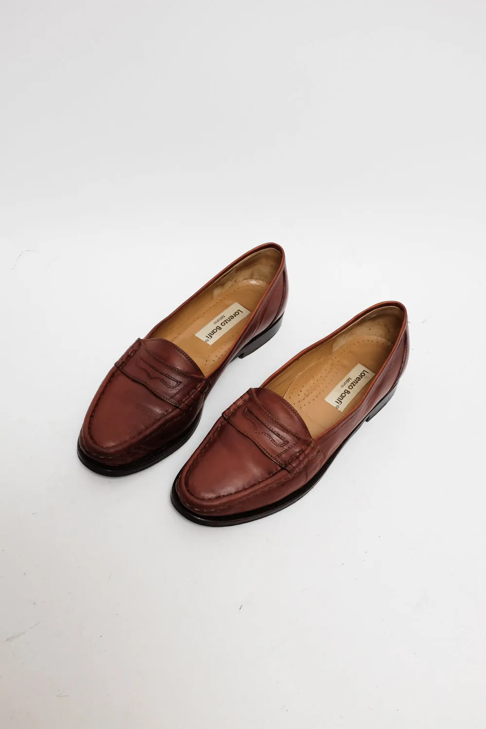 ITALY 40 1/2 BROWN VINTAGE LEATHER SLIPPER