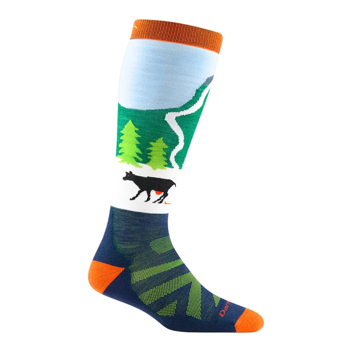 Kids Pow Cow Ski & Snowboard Sock - Green