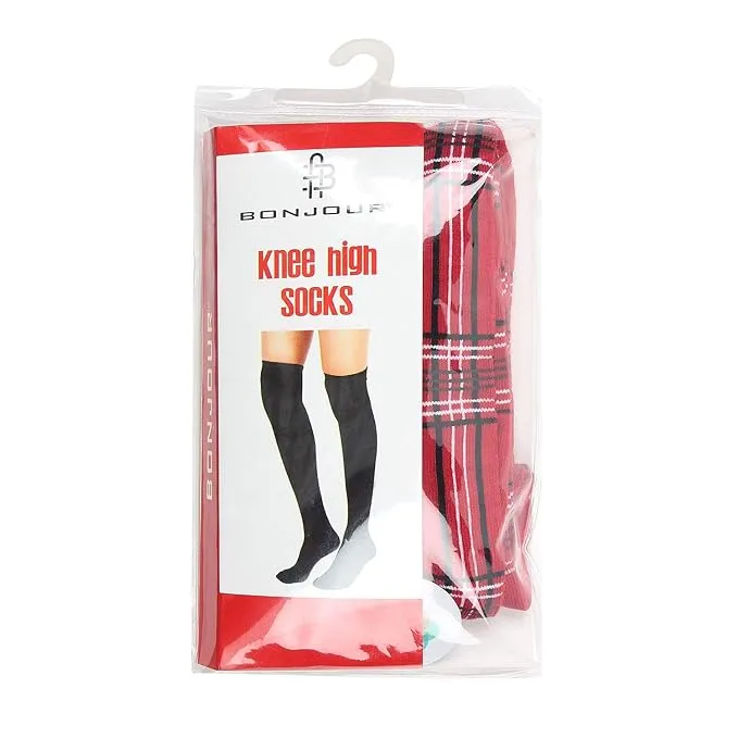 Knee High Socks - Red Tartan Edition