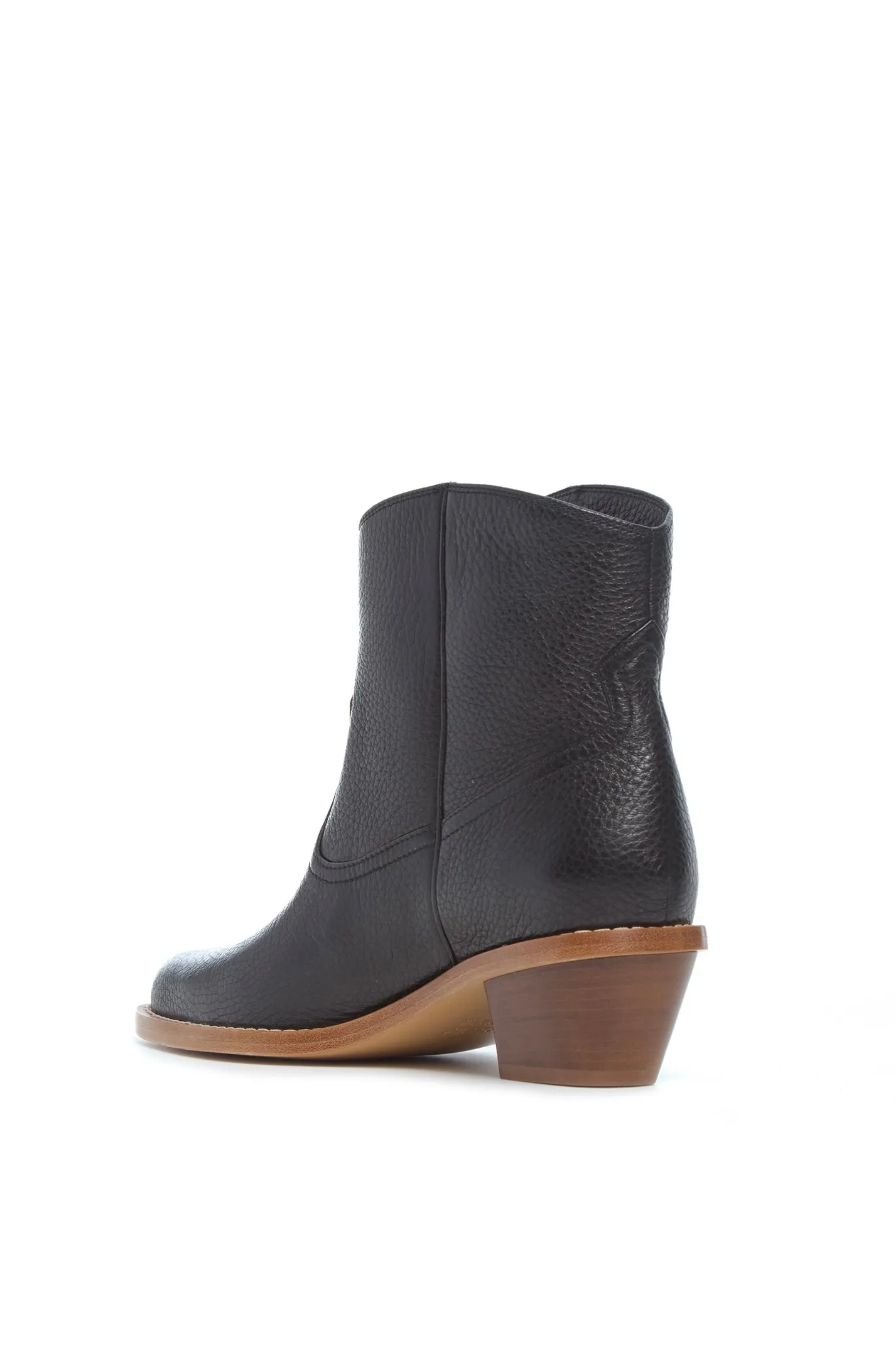 Leduc Ankle Boot in Black Textured Leather