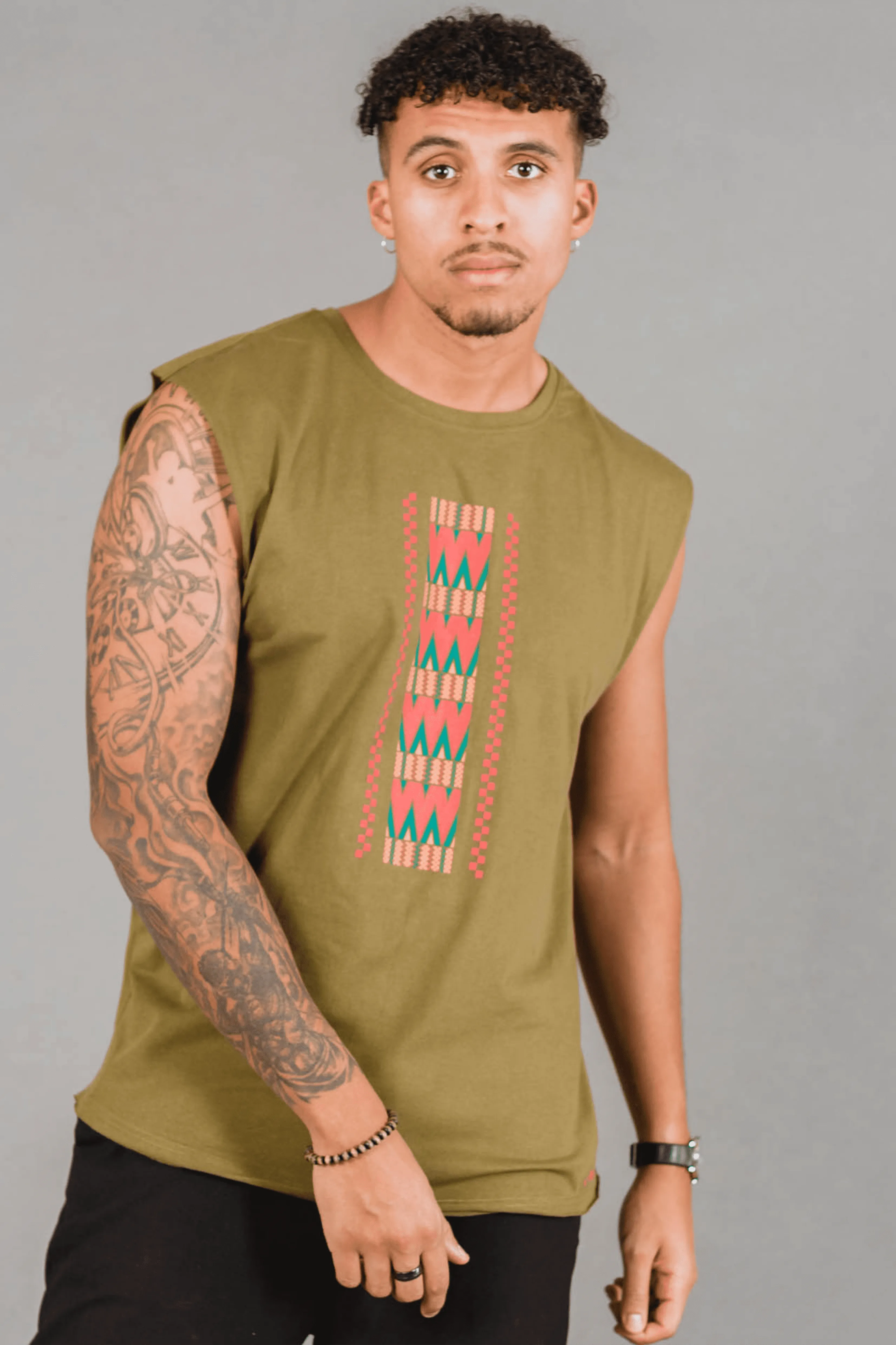 Mani Sleeveless Tee in Olive