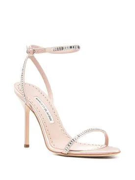 Manolo Blahnik Crinastra 105mm satin strappy sandals