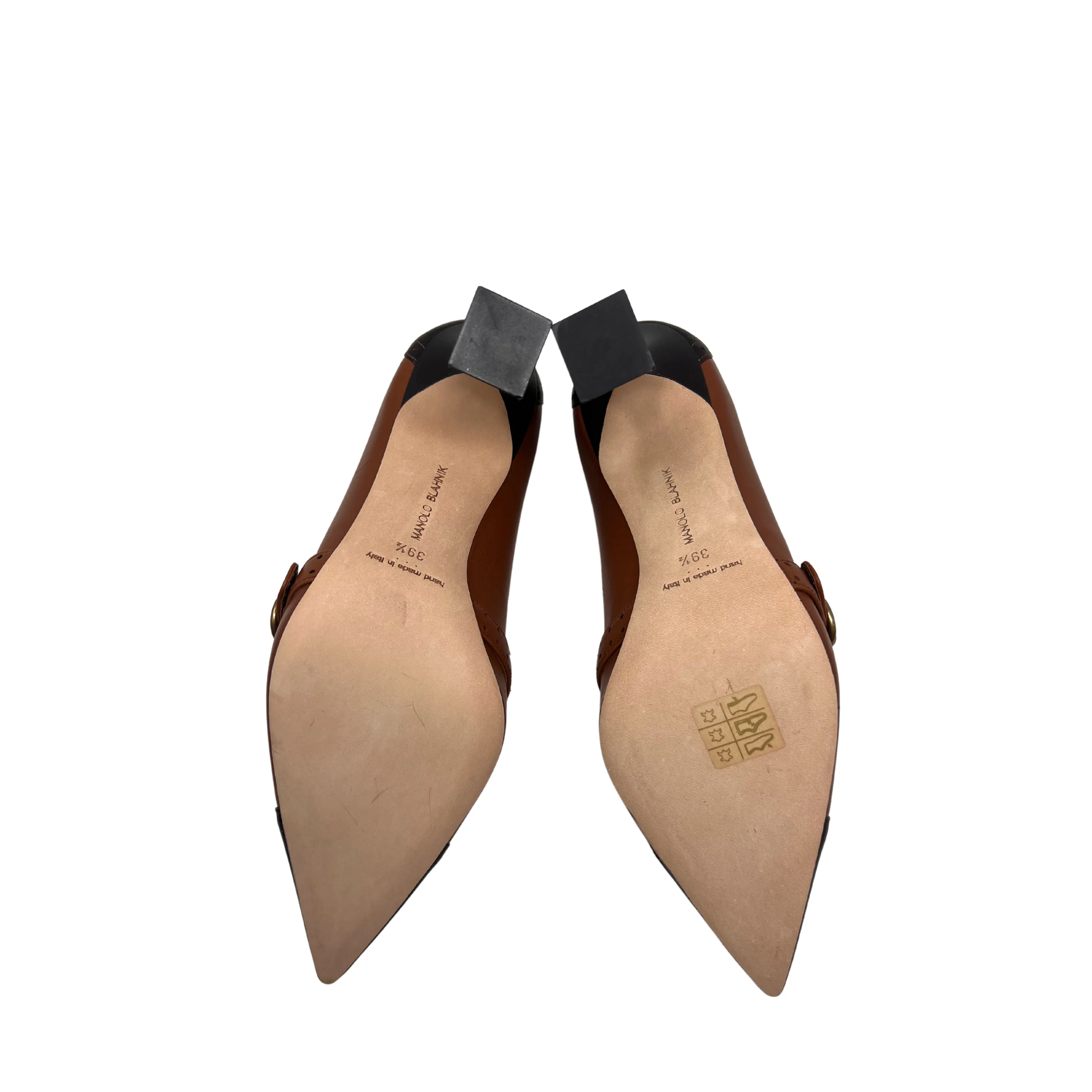 Manolo Blahnik Renan Bicolor Mary Jane Pumps - Size 39.5