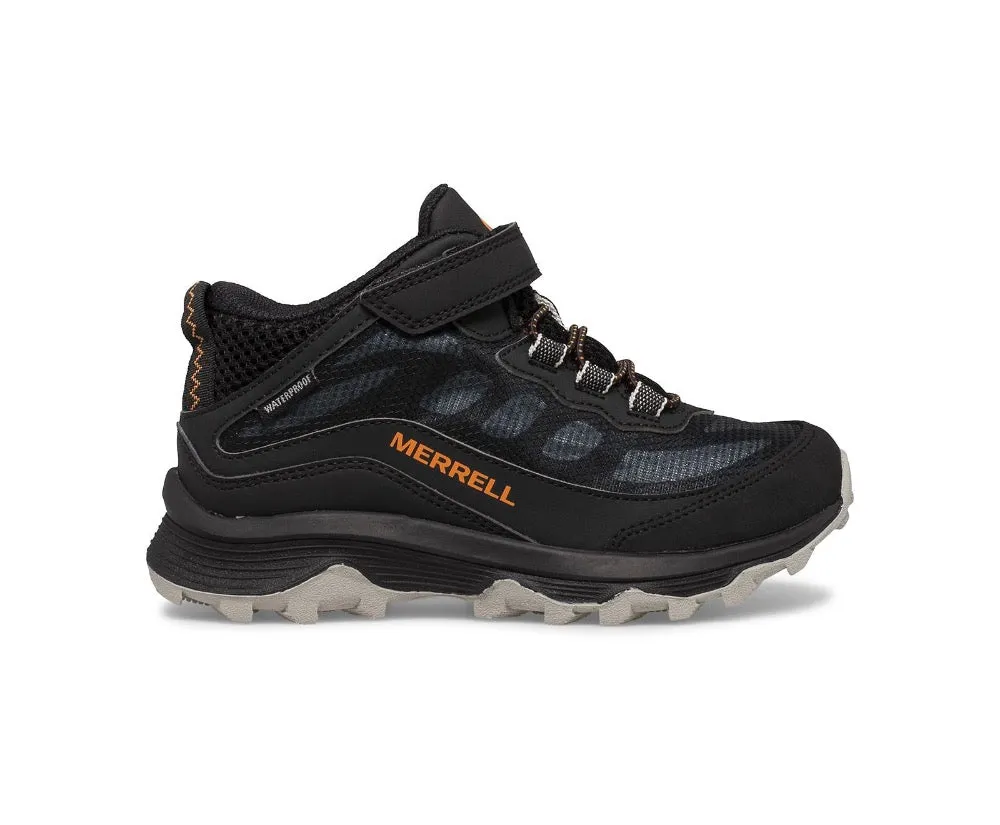 Merrell Big Boys Moab Speed Mid A/C Waterproof Velcro Boot Black