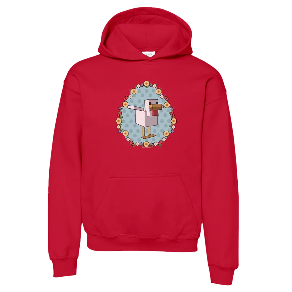 Minecraft Flower Chicken Kids Hooded Sweatshirt