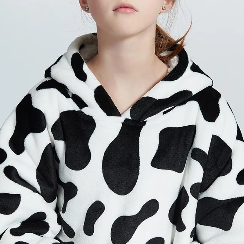 My Snuggy - Kids Monochrome Cow Hoodie Blanket