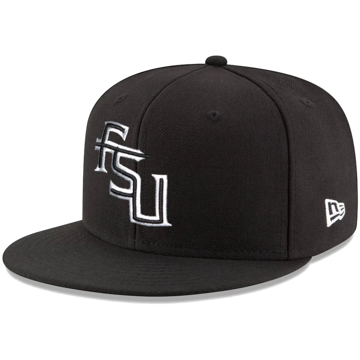 New Era Stacked FSU Logo 950 Flat Bill Snap Back Cap - Black