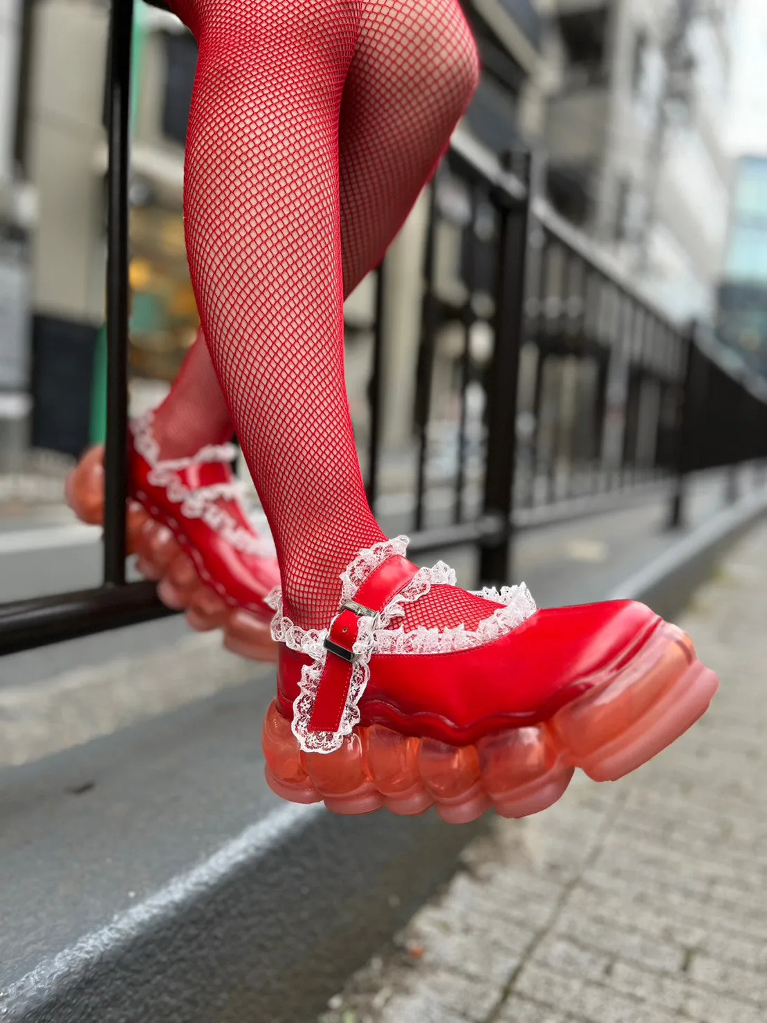 New “Jewelry” Mary Jane Lace / Red