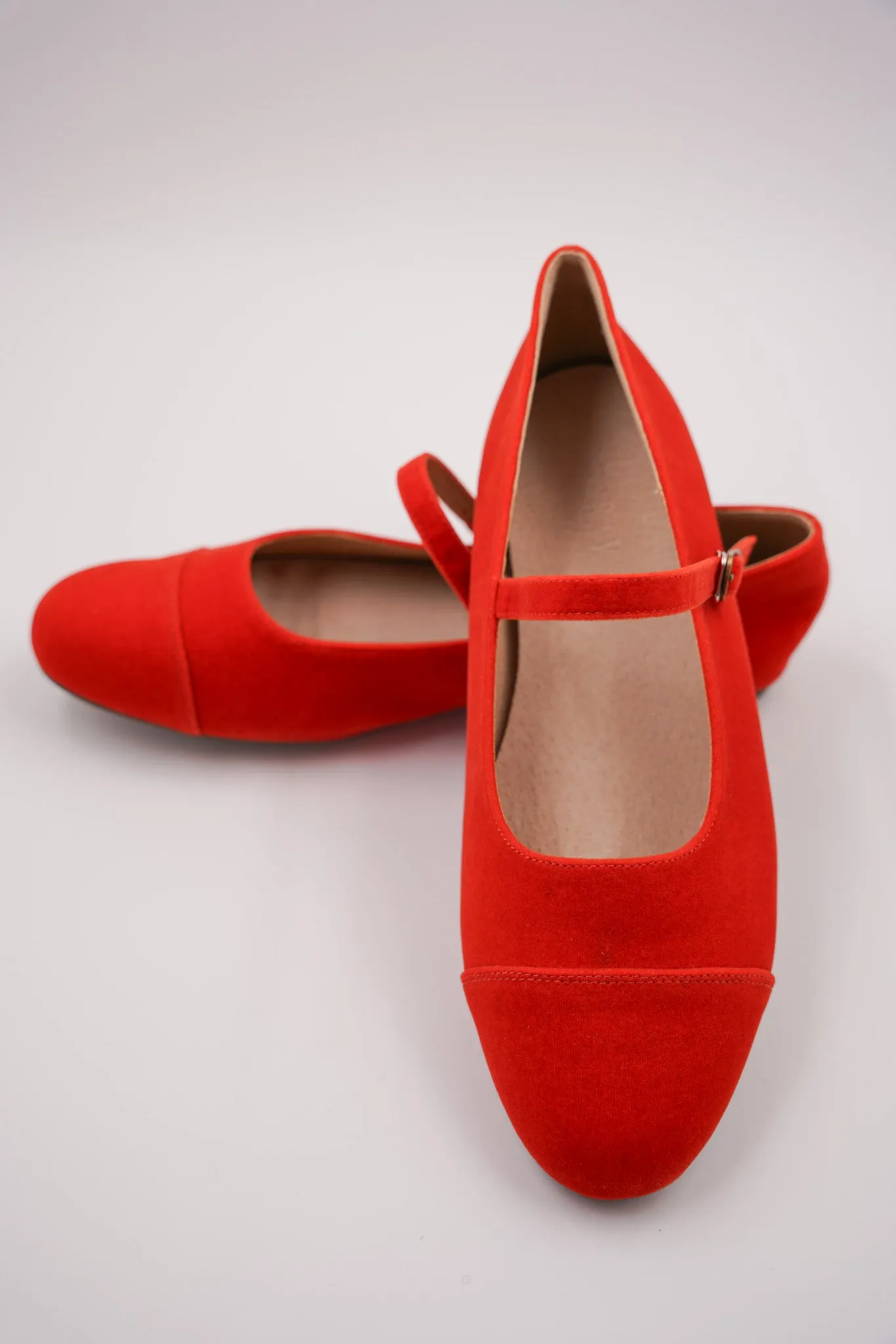 Orange Velvet Mary Janes