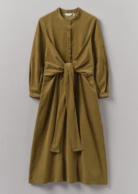 Organic Needlecord Wrap Dress | Golden Sand