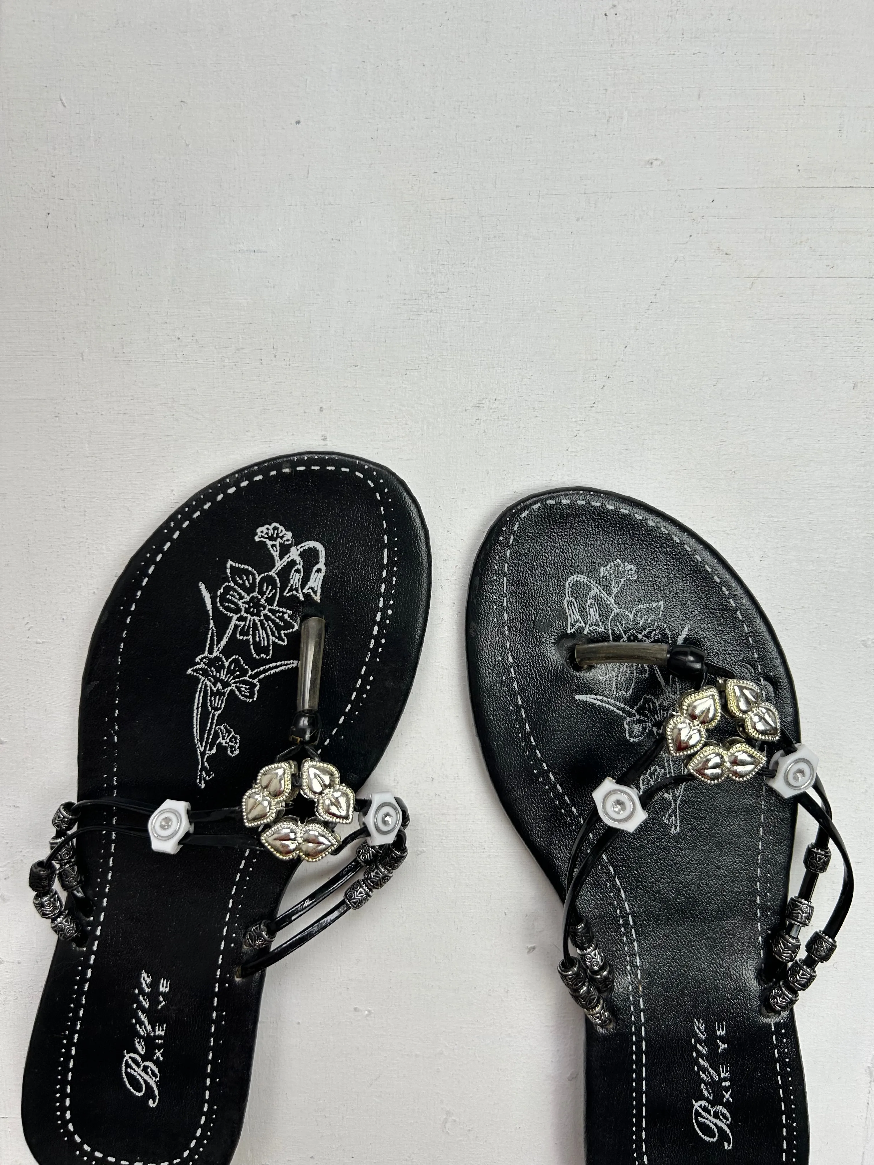 Pearls flip flop sandales y2k vintage (37)