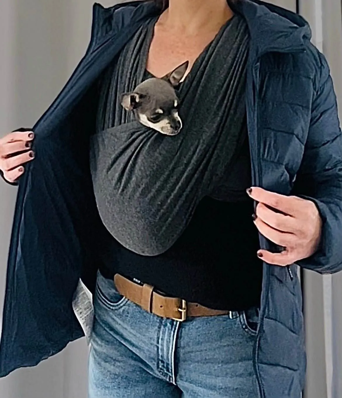 Pet wrap sling carrier convertible, with ergonomic design