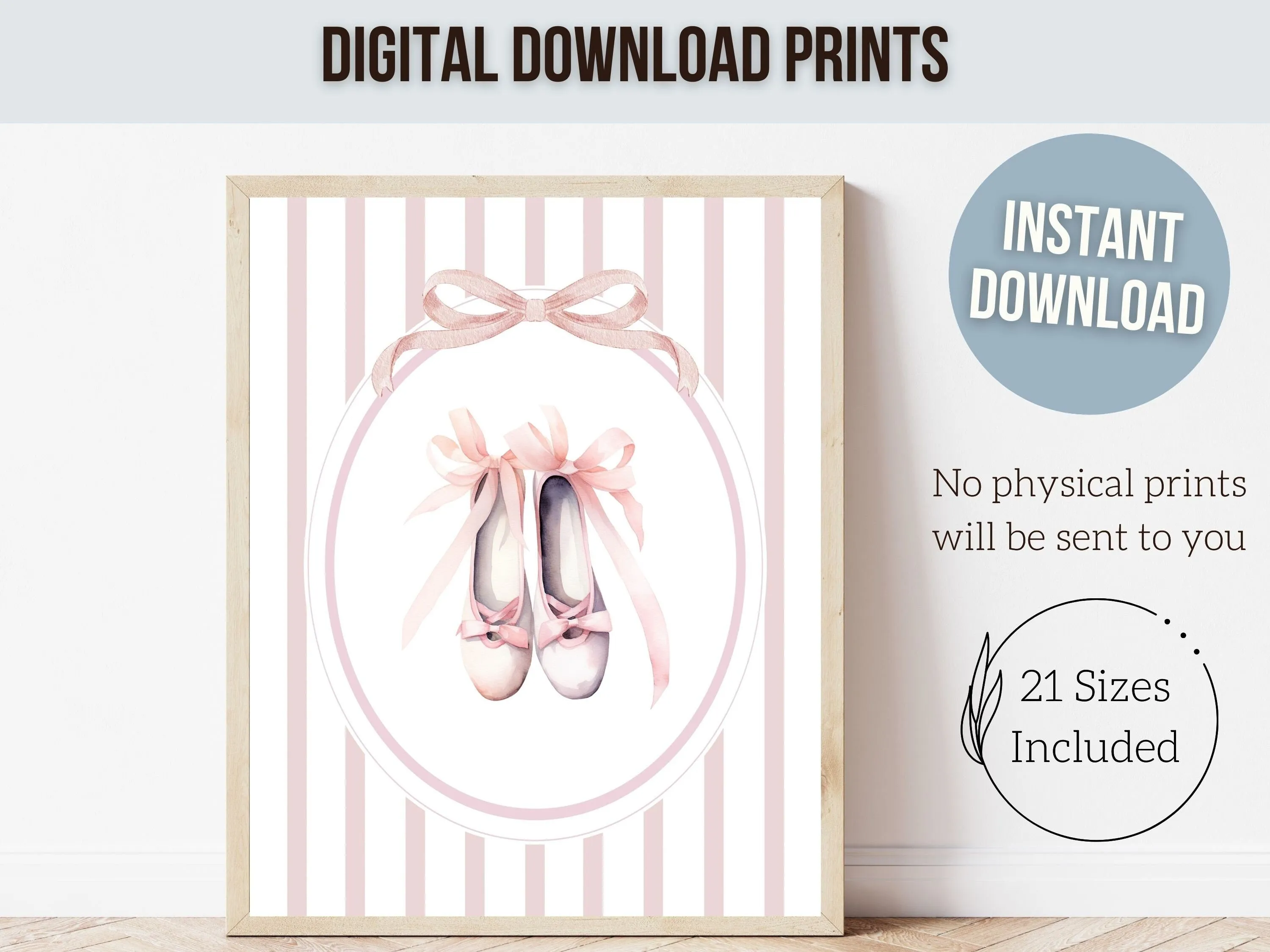 Pink and White Ballet Prints - 001