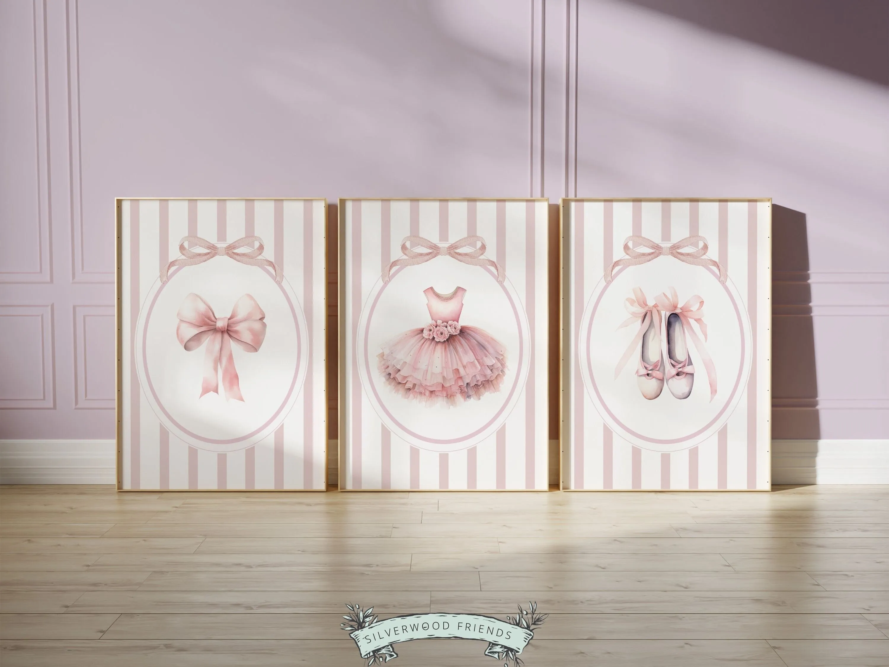 Pink and White Ballet Prints - 001