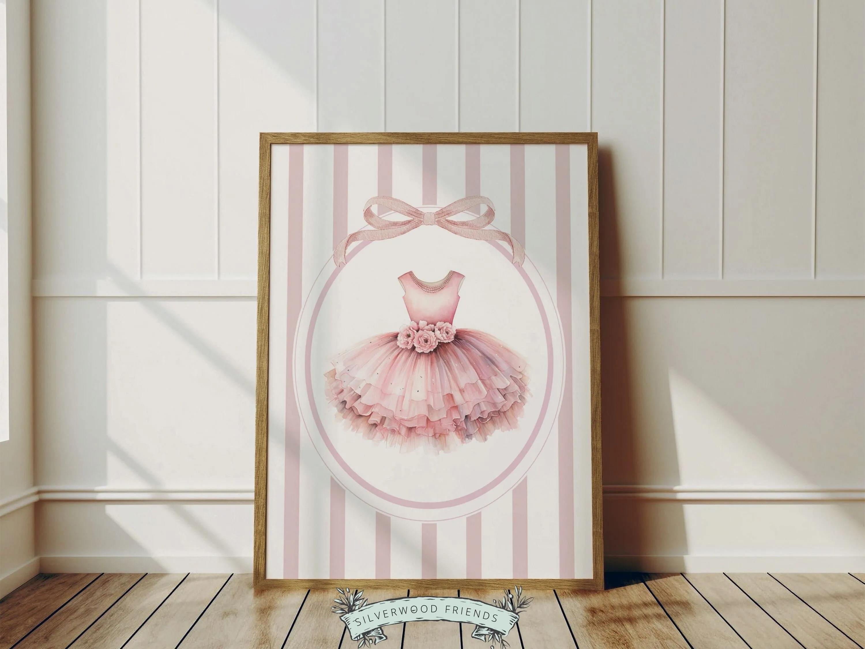 Pink and White Ballet Prints - 001