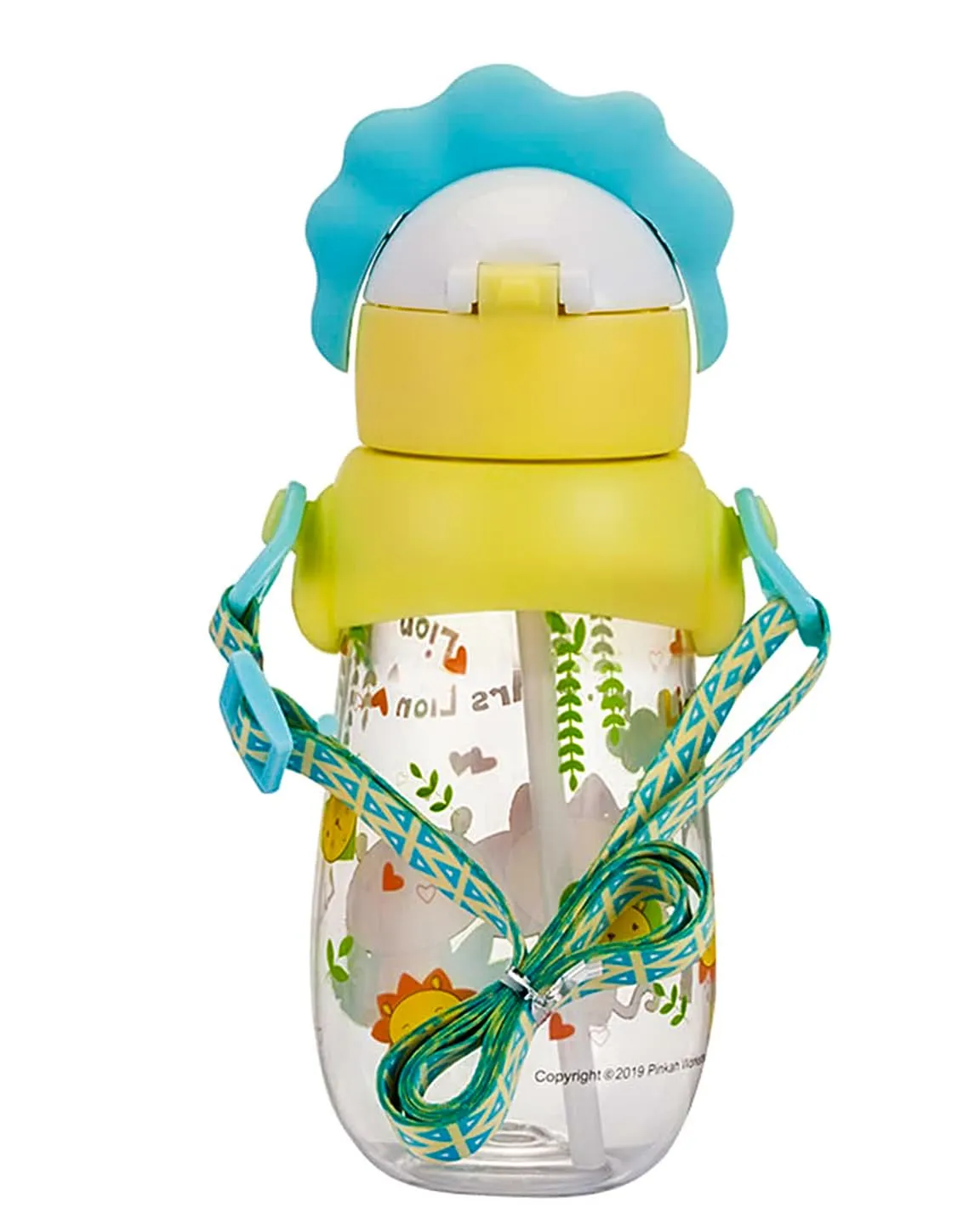 (PINKAH) Kids Drinking Water Bottle with Carry Strap (490ML) - Blue