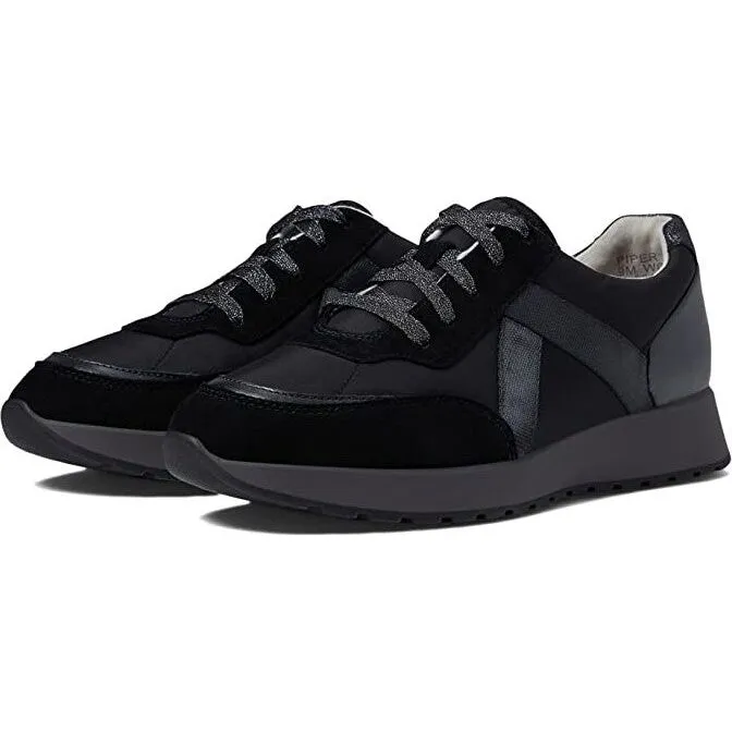 Piper Black Suede and Fabric Casual Shoes