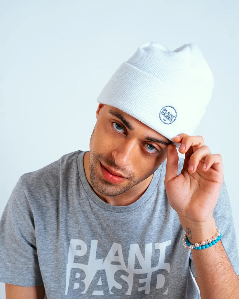 Plant Faced Beanie - Frost White