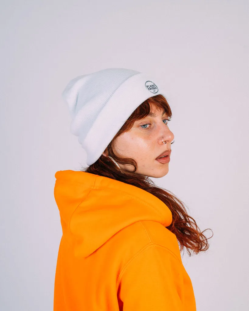 Plant Faced Beanie - Frost White