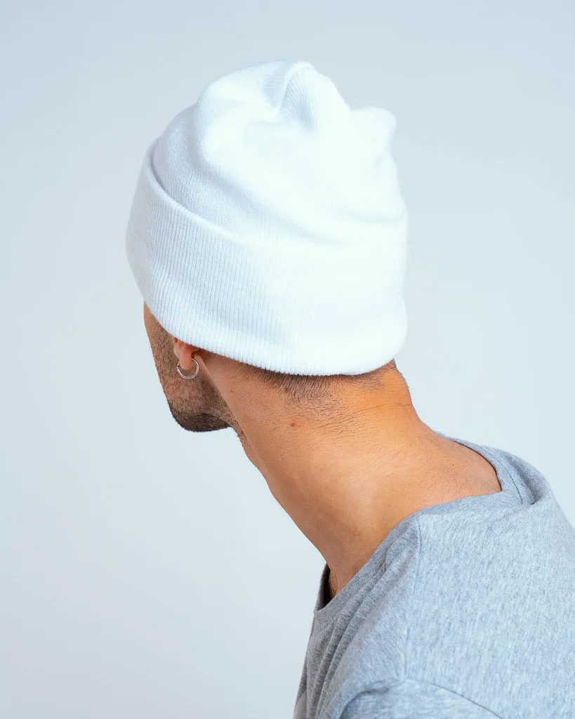 Plant Faced Beanie - Frost White