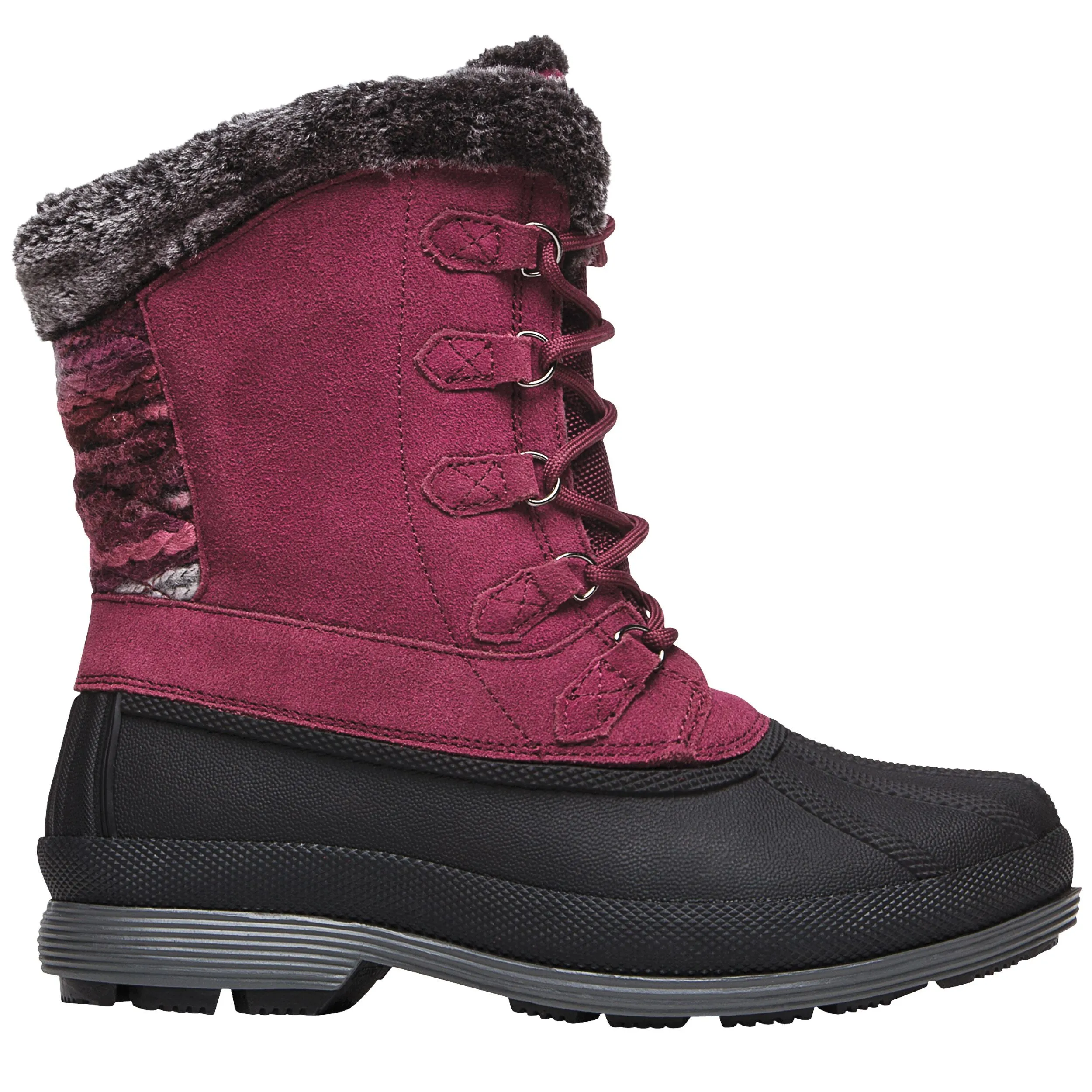 Propet Women Lumi Tall Lace WBX002S - Insulated Waterproof Winter Booties -Berry