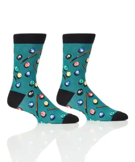 "Billiards" Cotton Dress Crew Socks by YO Sox - Large