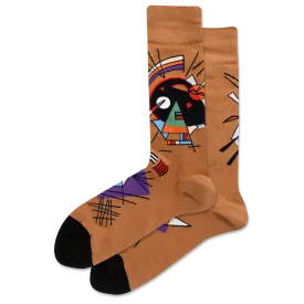 "KANDINSKY'S BLACK AND VIOLET  " Crew Socks by Hot Sox - Large