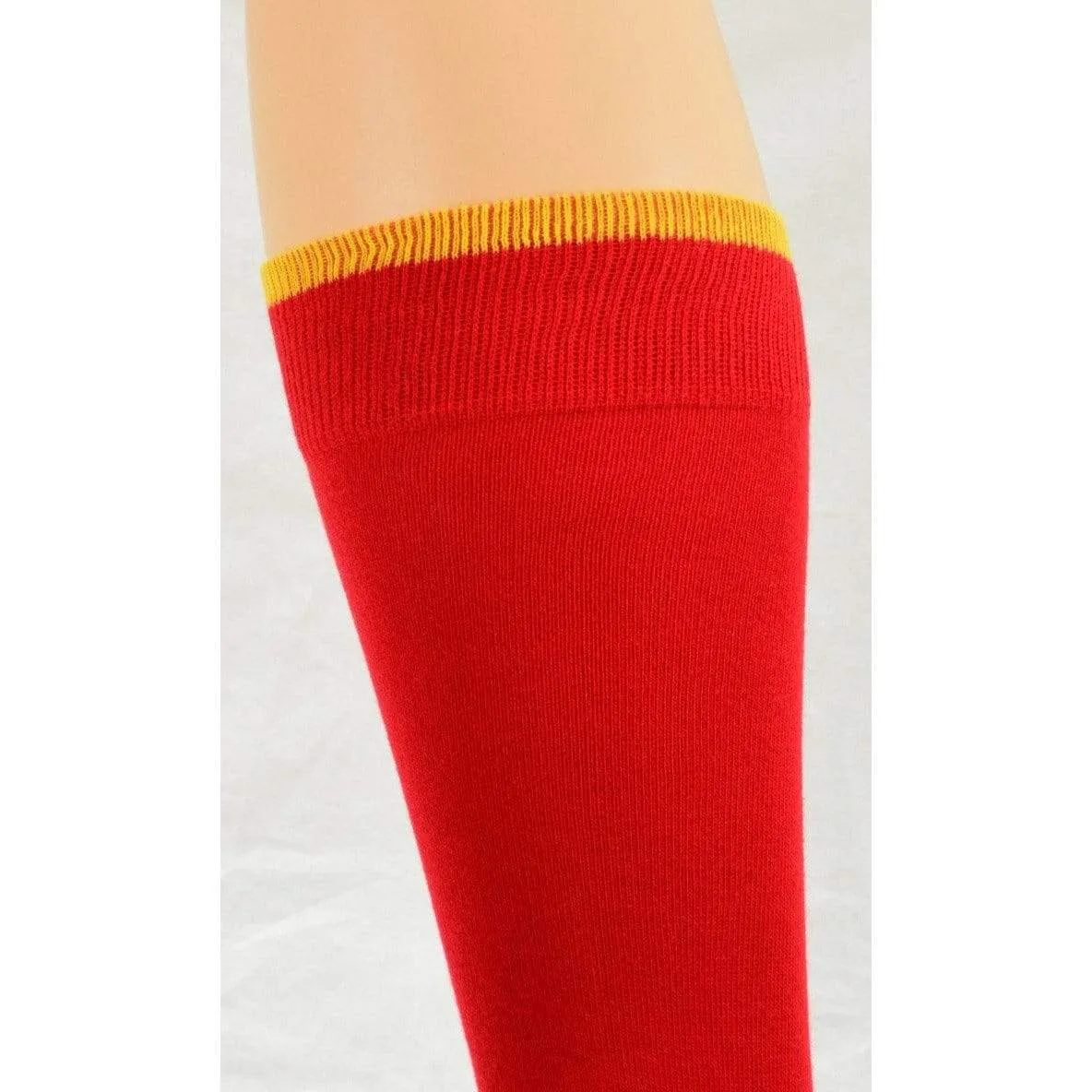 Red/Yellow Dress Cotton Crew