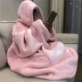 Snuggly™ Oversized Blanket Hoodie - Baby Pink