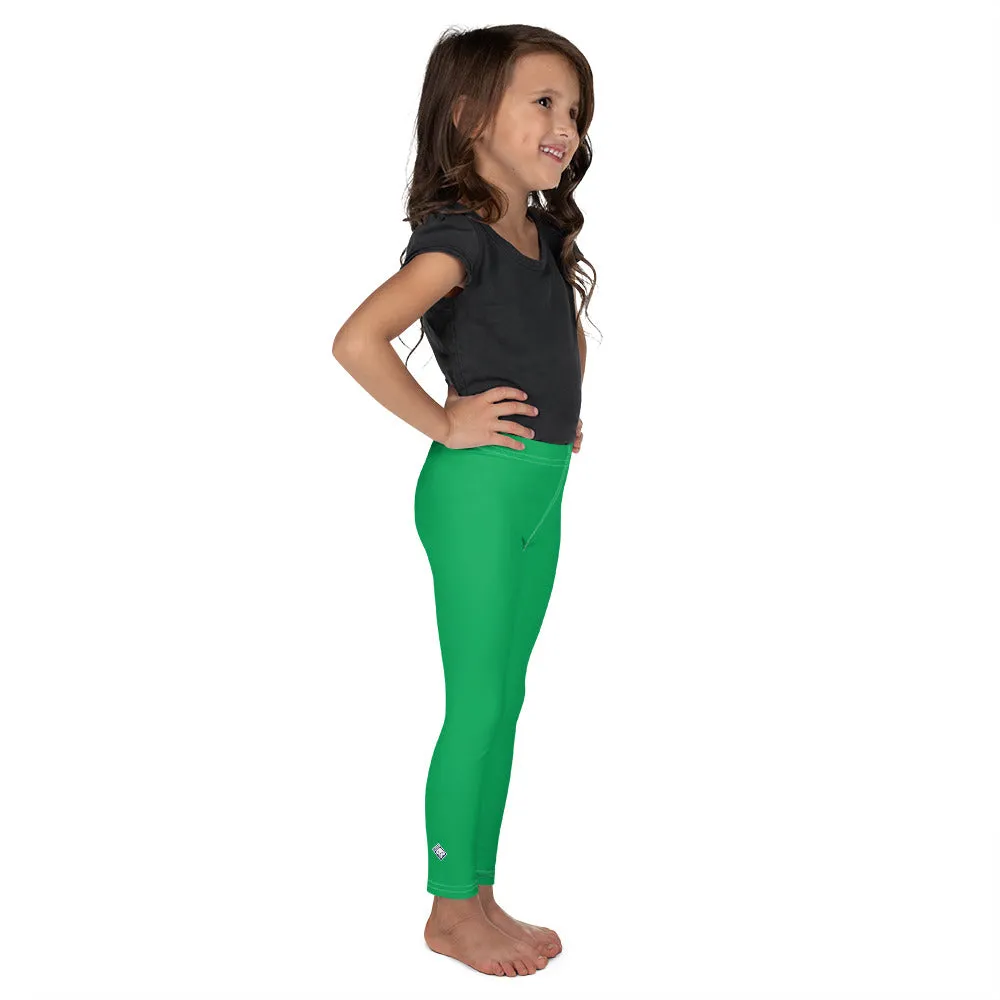 Stay Active, Stay Colorful: Solid Leggings for Girls - Jade