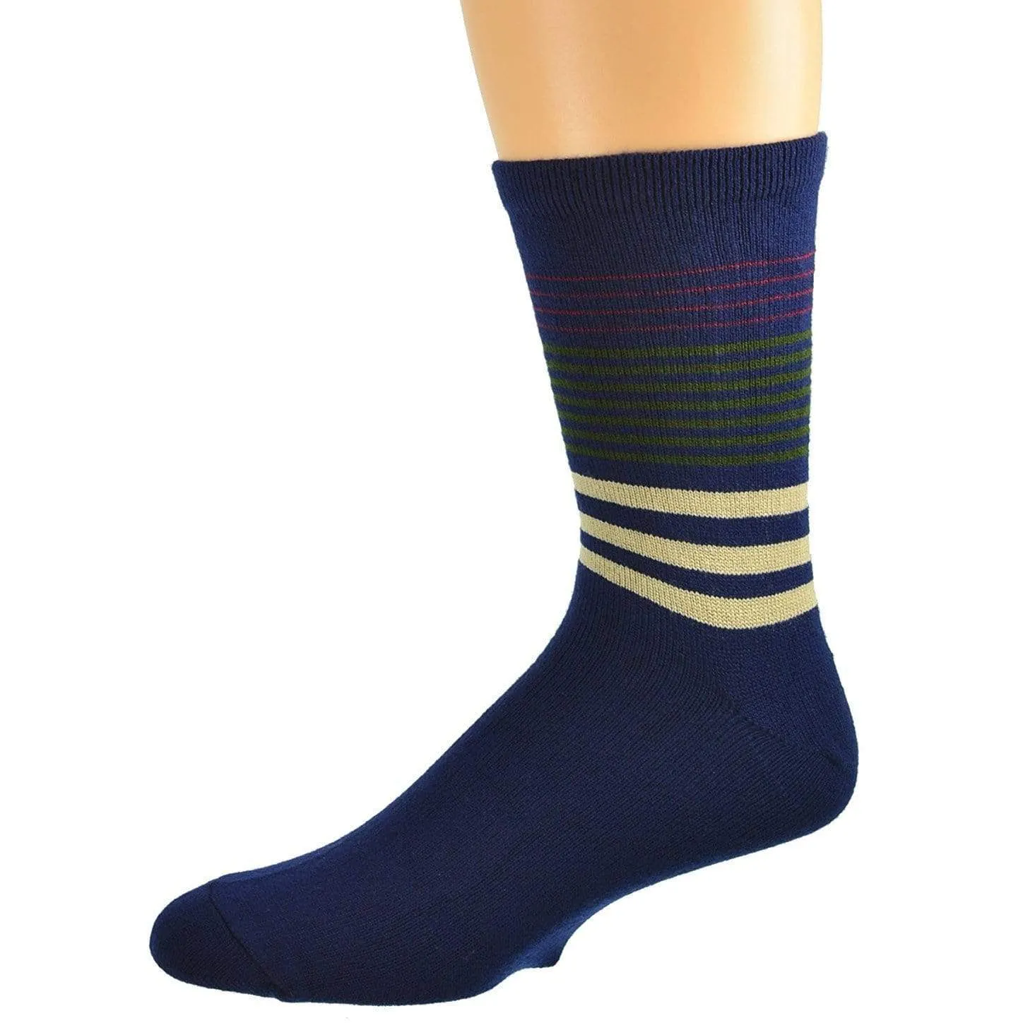 Striped Unisex Hi-Bulk Outdoor Acrylic Crew Winter Thermal Socks 2 Set